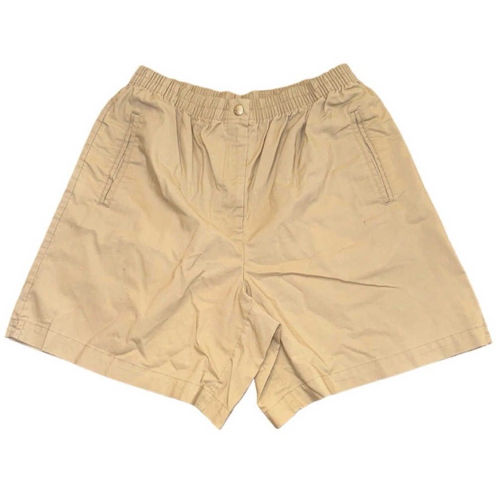 Karen Scott Sport Tan Khaki Shorts Stretch Waistband 10